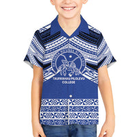 Personalised Tonga Taufa'ahau Pilolevu College Family Matching Puletasi and Hawaiian Shirt Polynesian Ngatu Tribal LT9 Son's Shirt Blue - Polynesian Pride