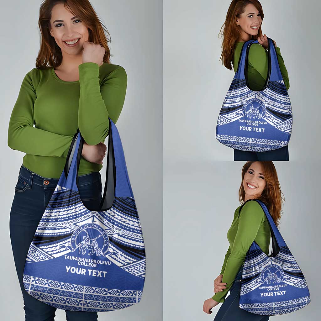 Personalised Tonga Taufa'ahau Pilolevu College Grocery Bag Polynesian Ngatu Tribal