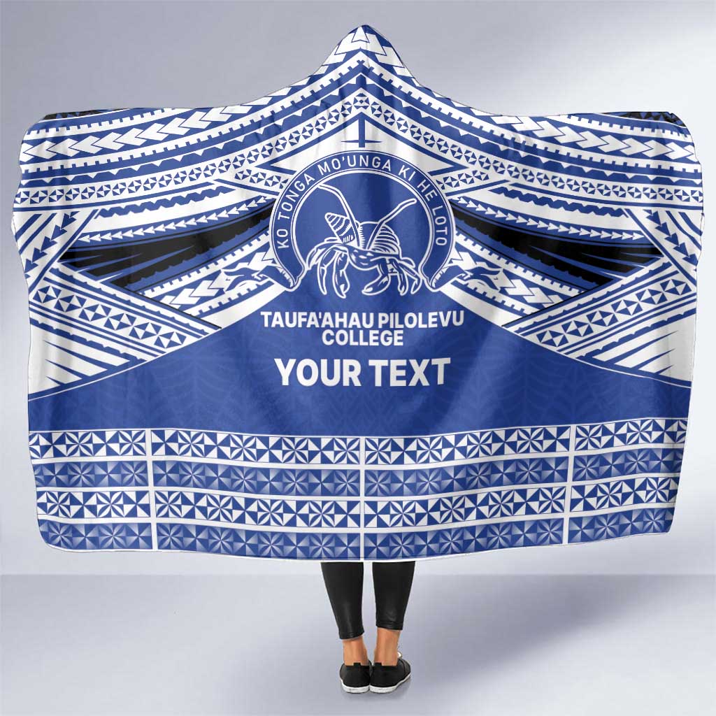 Personalised Tonga Taufa'ahau Pilolevu College Hooded Blanket Polynesian Ngatu Tribal