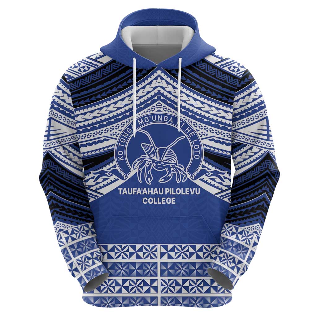 Personalised Tonga Taufa'ahau Pilolevu College Hoodie Polynesian Ngatu Tribal