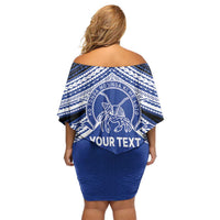 Personalised Tonga Taufa'ahau Pilolevu College Off Shoulder Short Dress Polynesian Ngatu Tribal