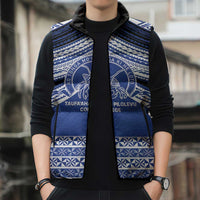 Personalised Tonga Taufa'ahau Pilolevu College Sleeveless Puffer Jacket Polynesian Ngatu Tribal - Polynesian Pride