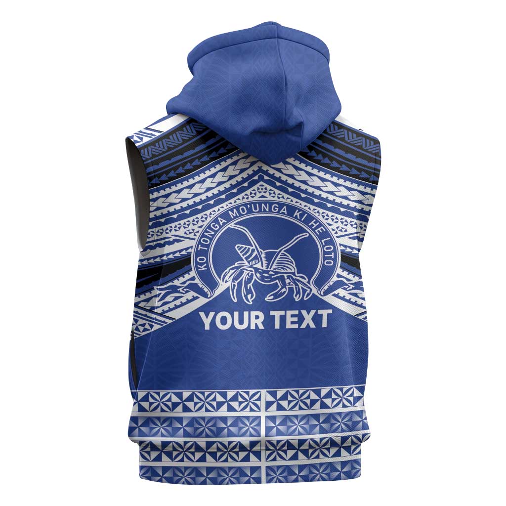Personalised Tonga Taufa'ahau Pilolevu College Sleeveless Zip Hoodie Polynesian Ngatu Tribal - Polynesian Pride