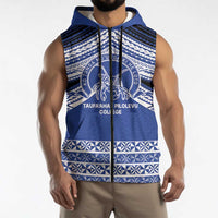 Personalised Tonga Taufa'ahau Pilolevu College Sleeveless Zip Hoodie Polynesian Ngatu Tribal - Polynesian Pride