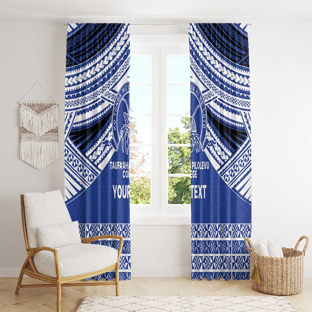 Personalised Tonga Taufa'ahau Pilolevu College Window Curtain Polynesian Ngatu Tribal