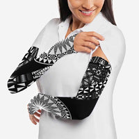 Black Tongan Ngatu Fonulei Pattern Arm Sleeves LT9 - Polynesian Pride