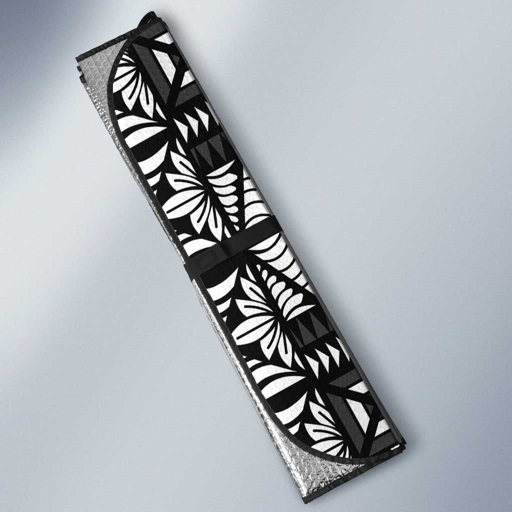 Black Tongan Ngatu Fonulei Pattern Auto Sun Shade LT9 - Polynesian Pride