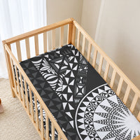 Black Tongan Ngatu Fonulei Pattern Baby Bed Cover LT9 - Polynesian Pride