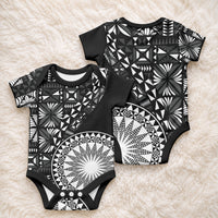 Black Tongan Ngatu Fonulei Pattern Baby Onesie LT9 - Polynesian Pride
