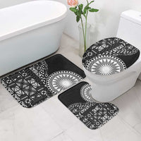 Black Tongan Ngatu Fonulei Pattern Bathroom Set LT9 - Polynesian Pride