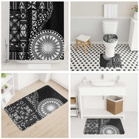 Black Tongan Ngatu Fonulei Pattern Bathroom Set LT9 - Polynesian Pride