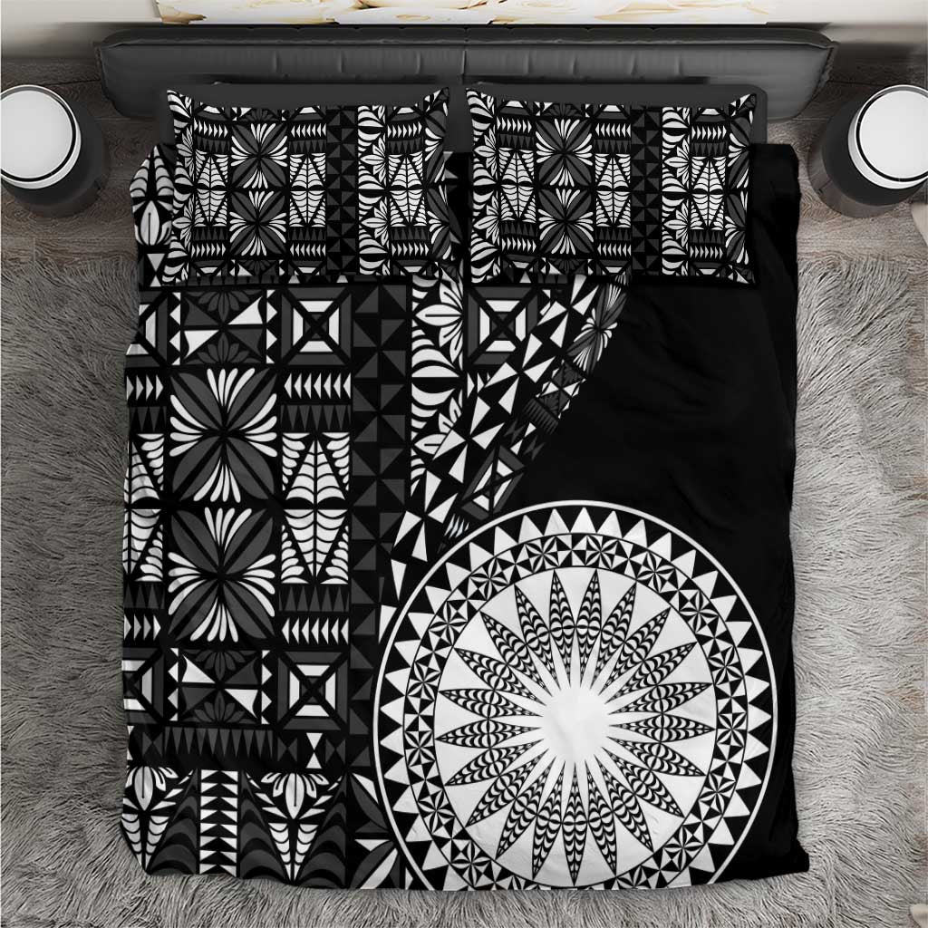 Black Tongan Ngatu Fonulei Pattern Bedding Set