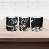 Black Tongan Ngatu Fonulei Pattern Ceramic Mug LT9 - Polynesian Pride