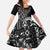 Black Tongan Ngatu Fonulei Pattern Family Matching Off Shoulder Maxi Dress and Hawaiian Shirt