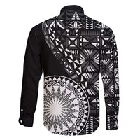 Black Tongan Ngatu Fonulei Pattern Family Matching Tank Maxi Dress and Hawaiian Shirt