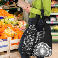 Black Tongan Ngatu Fonulei Pattern Grocery Bag