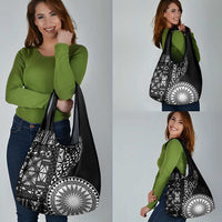 Black Tongan Ngatu Fonulei Pattern Grocery Bag