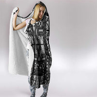 Black Tongan Ngatu Fonulei Pattern Hooded Blanket LT9 - Polynesian Pride