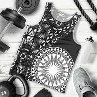 Black Tongan Ngatu Fonulei Pattern Men Tank Top
