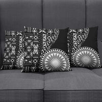 Black Tongan Ngatu Fonulei Pattern Pillow Cover LT9 - Polynesian Pride