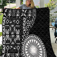 Black Tongan Ngatu Fonulei Pattern Quilt