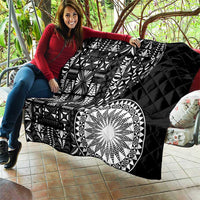 Black Tongan Ngatu Fonulei Pattern Quilt