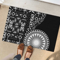 Black Tongan Ngatu Fonulei Pattern Rubber Doormat