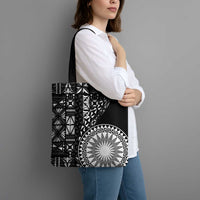 Black Tongan Ngatu Fonulei Pattern Tote Bag LT9 - Polynesian Pride