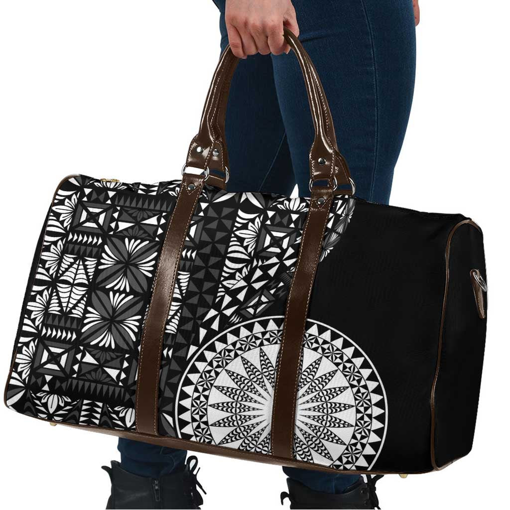 Black Tongan Ngatu Fonulei Pattern Travel Bag LT9 - Polynesian Pride
