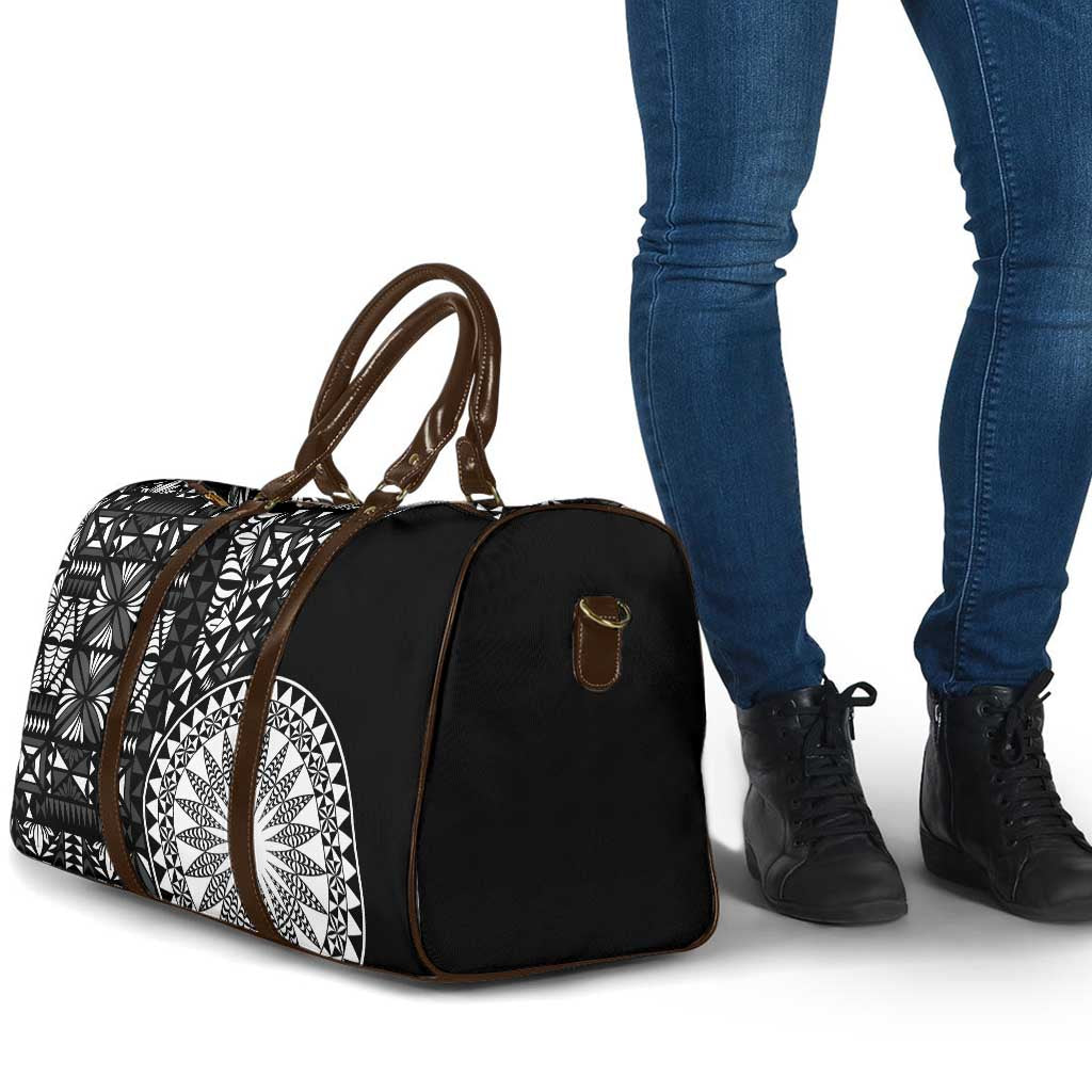 Black Tongan Ngatu Fonulei Pattern Travel Bag LT9 - Polynesian Pride