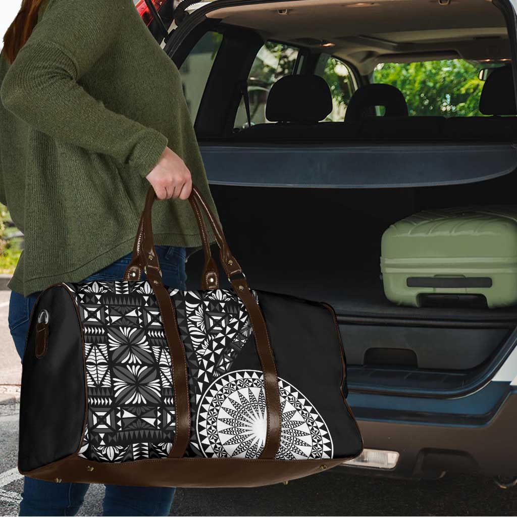 Black Tongan Ngatu Fonulei Pattern Travel Bag LT9 - Polynesian Pride