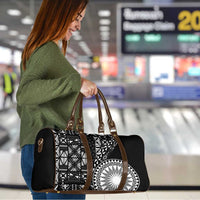 Black Tongan Ngatu Fonulei Pattern Travel Bag LT9 - Polynesian Pride