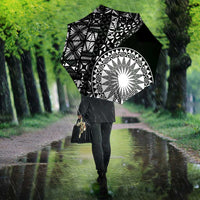 Black Tongan Ngatu Fonulei Pattern Umbrella LT9 - Polynesian Pride