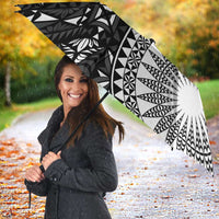 Black Tongan Ngatu Fonulei Pattern Umbrella LT9 - Polynesian Pride