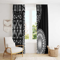 Black Tongan Ngatu Fonulei Pattern Window Curtain