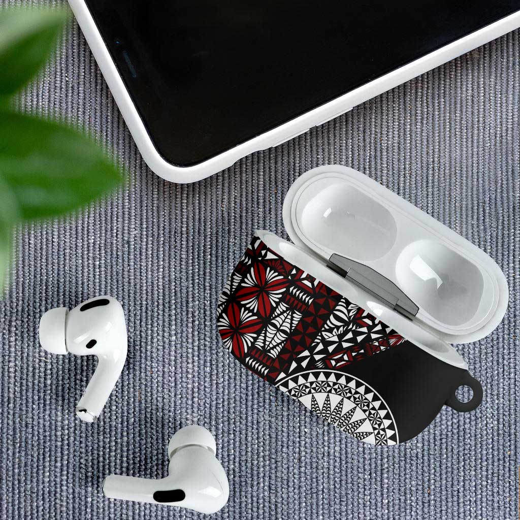 Red Tongan Ngatu Fonulei Pattern AirPods Case LT9 - Polynesian Pride