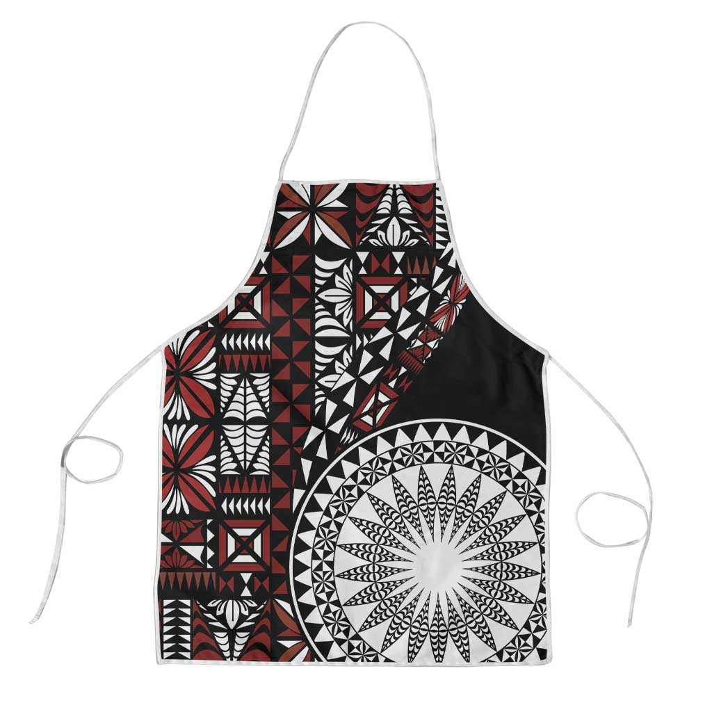 Red Tongan Ngatu Fonulei Pattern Apron - Polynesian Pride