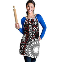 Red Tongan Ngatu Fonulei Pattern Apron LT9 - Polynesian Pride