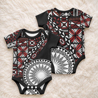 Red Tongan Ngatu Fonulei Pattern Baby Onesie LT9 - Polynesian Pride