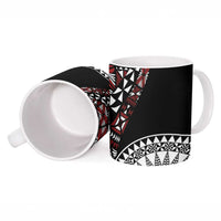 Red Tongan Ngatu Fonulei Pattern Ceramic Mug LT9 - Polynesian Pride