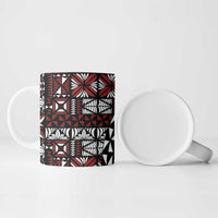 Red Tongan Ngatu Fonulei Pattern Ceramic Mug LT9 - Polynesian Pride