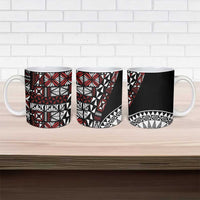 Red Tongan Ngatu Fonulei Pattern Ceramic Mug LT9 - Polynesian Pride