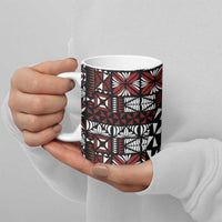 Red Tongan Ngatu Fonulei Pattern Ceramic Mug LT9 - Polynesian Pride