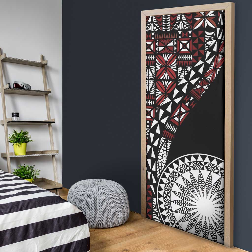 Red Tongan Ngatu Fonulei Pattern Door Cover LT9 - Polynesian Pride