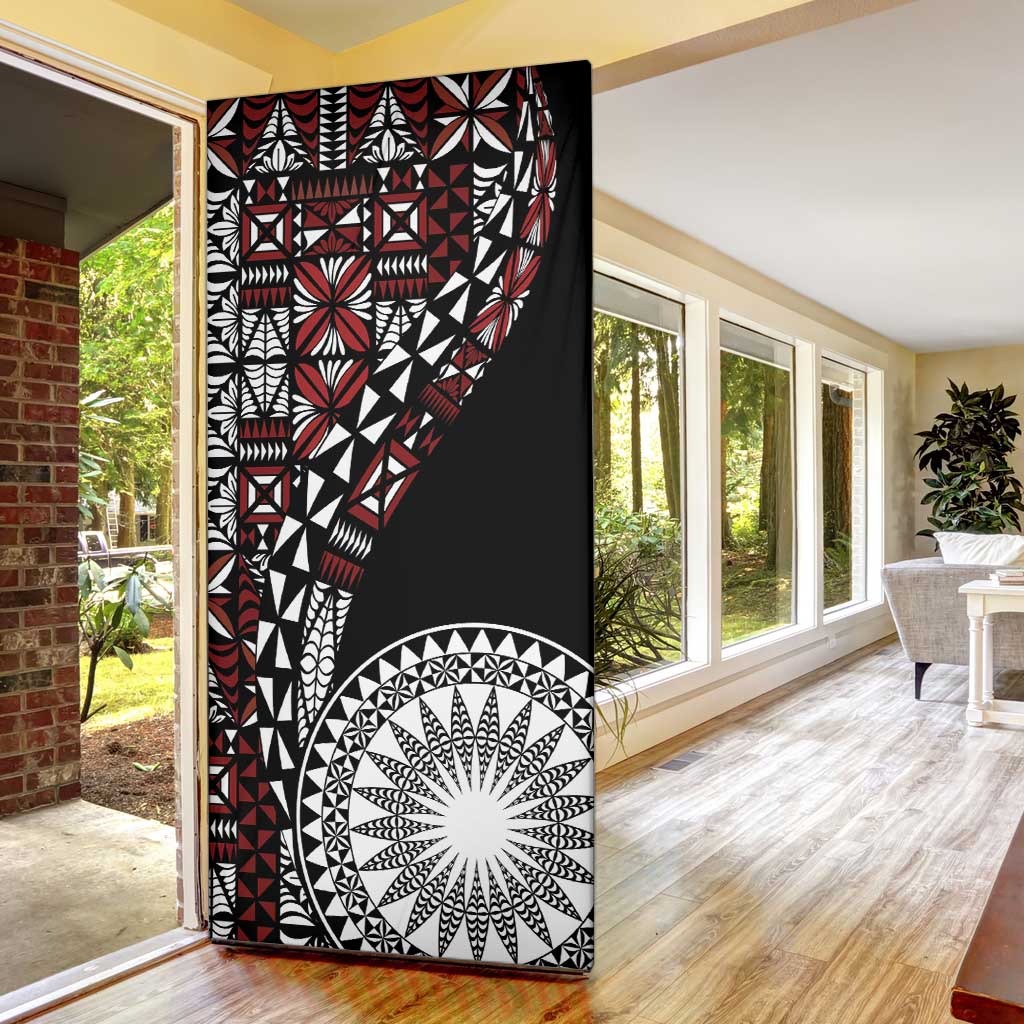 Red Tongan Ngatu Fonulei Pattern Door Cover LT9 - Polynesian Pride