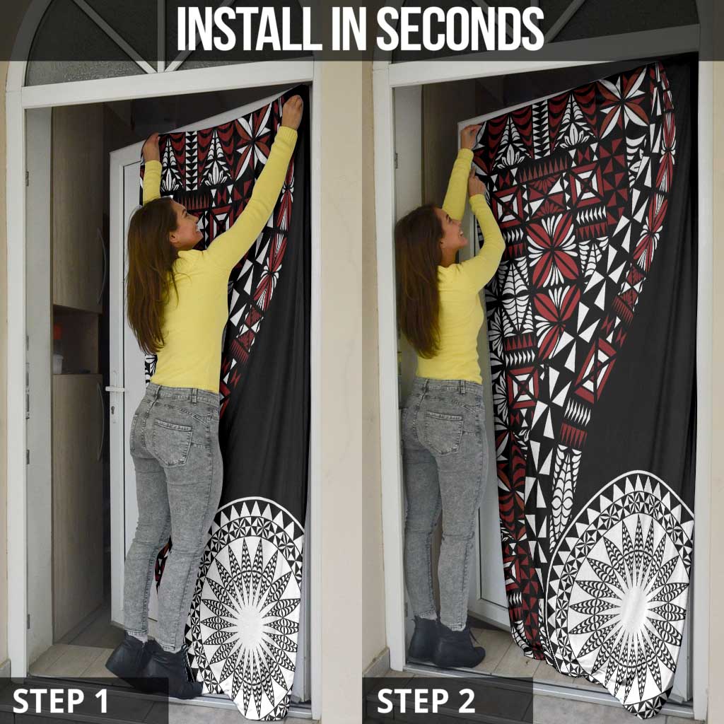 Red Tongan Ngatu Fonulei Pattern Door Cover LT9 - Polynesian Pride