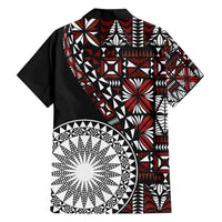 Red Tongan Ngatu Fonulei Pattern Hawaiian Shirt