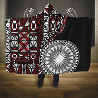 Red Tongan Ngatu Fonulei Pattern Hooded Blanket LT9 - Polynesian Pride