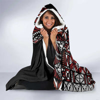 Red Tongan Ngatu Fonulei Pattern Hooded Blanket LT9 - Polynesian Pride