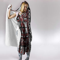 Red Tongan Ngatu Fonulei Pattern Hooded Blanket LT9 - Polynesian Pride